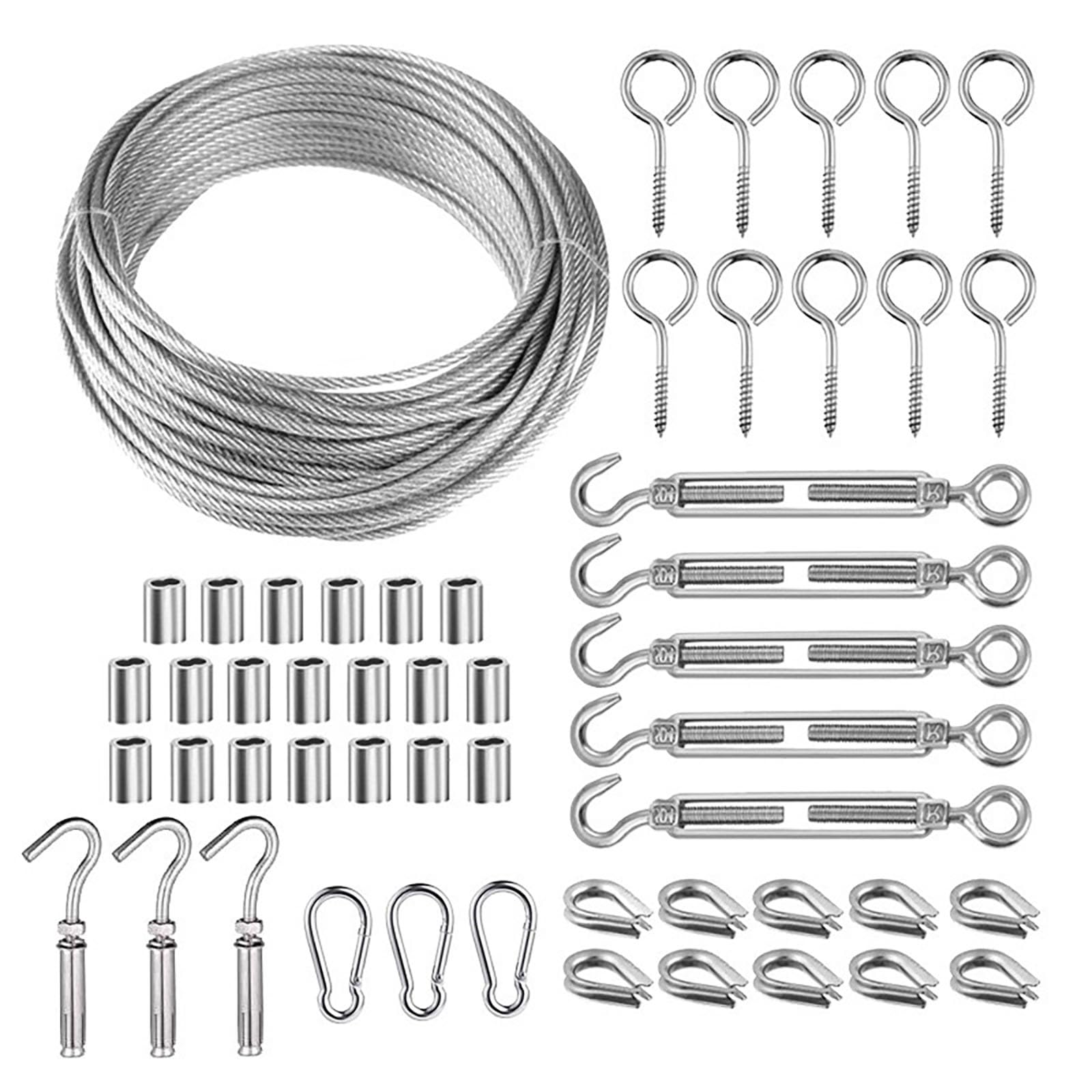 30 m zestaw linek stalowych 2 mm z oczkami napinacz liny