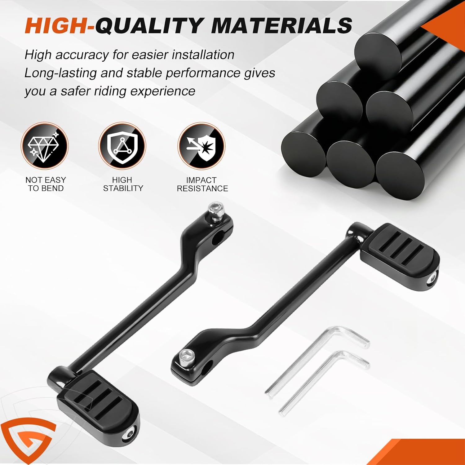 Heel Toe Shifter Lever Pegs, Forged Aluminum Front ＆ Rear Shift Pegs Fit for Harley Touring Road King Electra Glide Street Glide 1988-2024, Trike 2008-2024, FL Softail 1986-2017 (Black)
