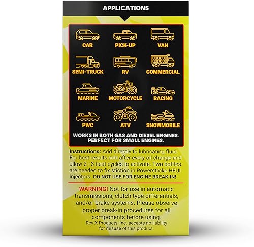 Miniatura 4 de Rev-x REV0401 Aceite aditivo de alto rendimiento, de 4 onzas.