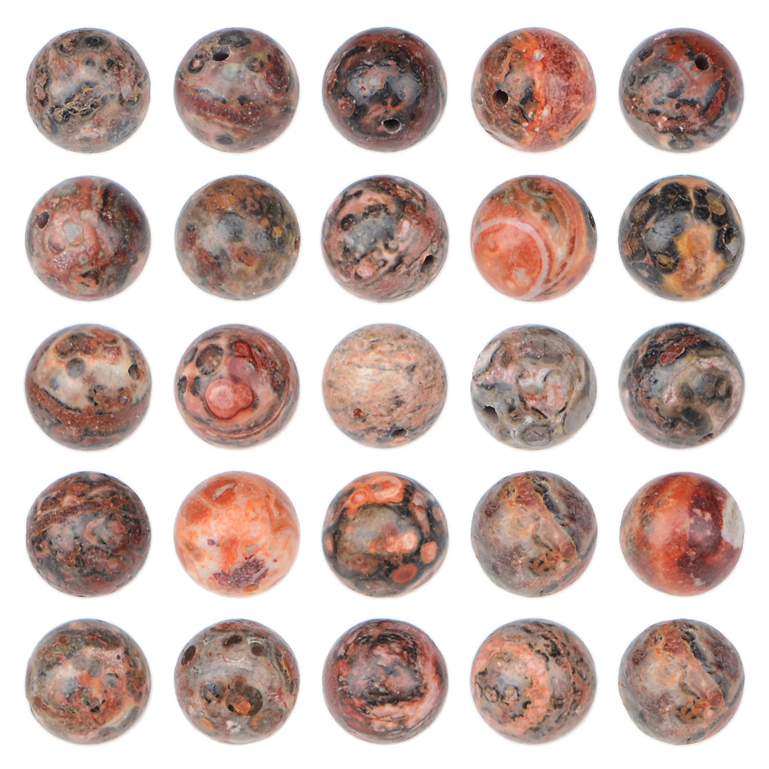 NCB200PCS 4mm Natural Red Leopard Fur Jasper Beads Gemstone Round Loose Stone Beads Spacer Beads for Jewelry Making with Crystal Stretch Cord (Red Leopard Fur Jasper, 4mm 200Beads)