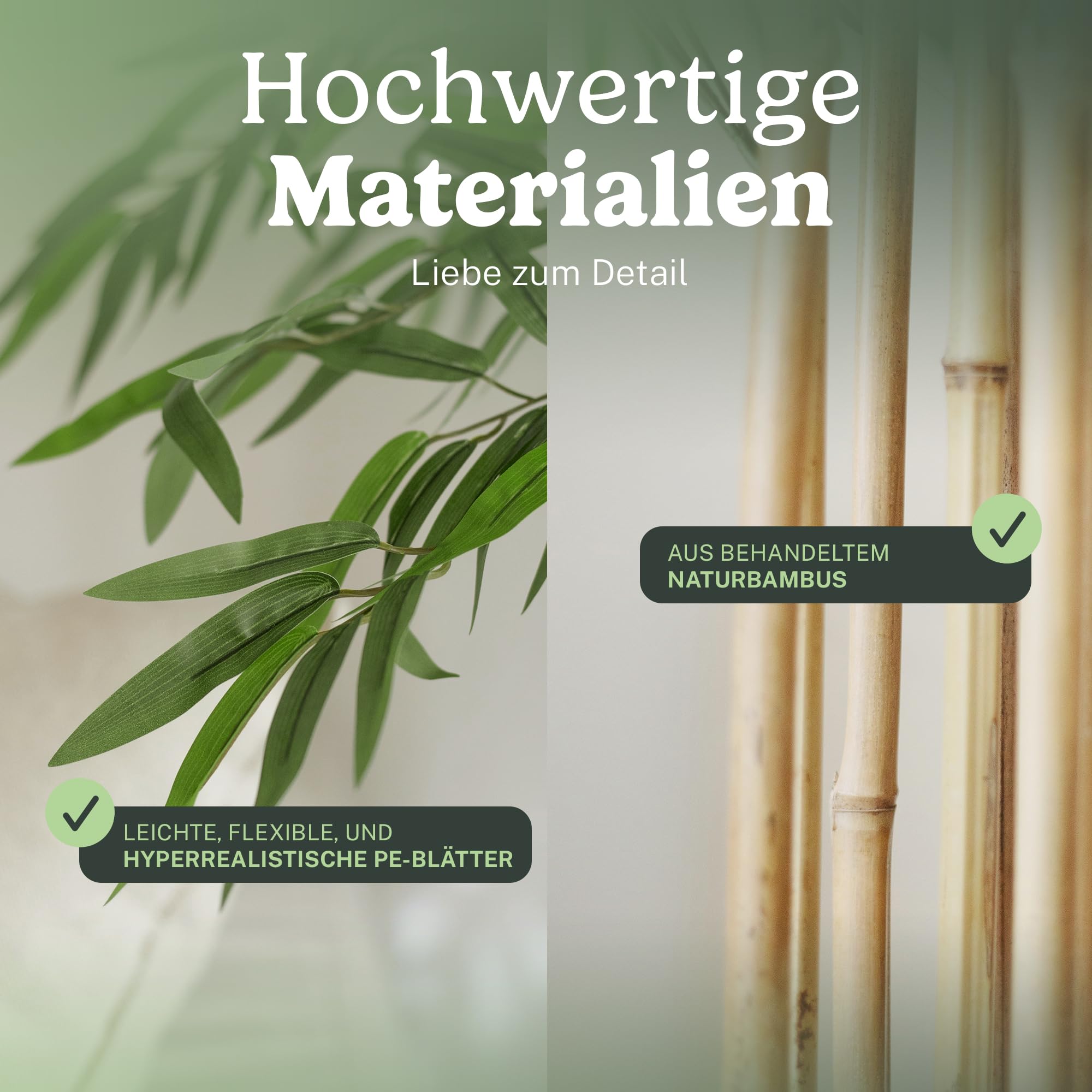 Maia Shop | Künstlicher Bambus | Künstlicher Baum | Maße: 180 x 80 cm | Künstliche Pflanzen | Fake Plant | Plastik Pflanze | Deko | Deko Wohnzimmer