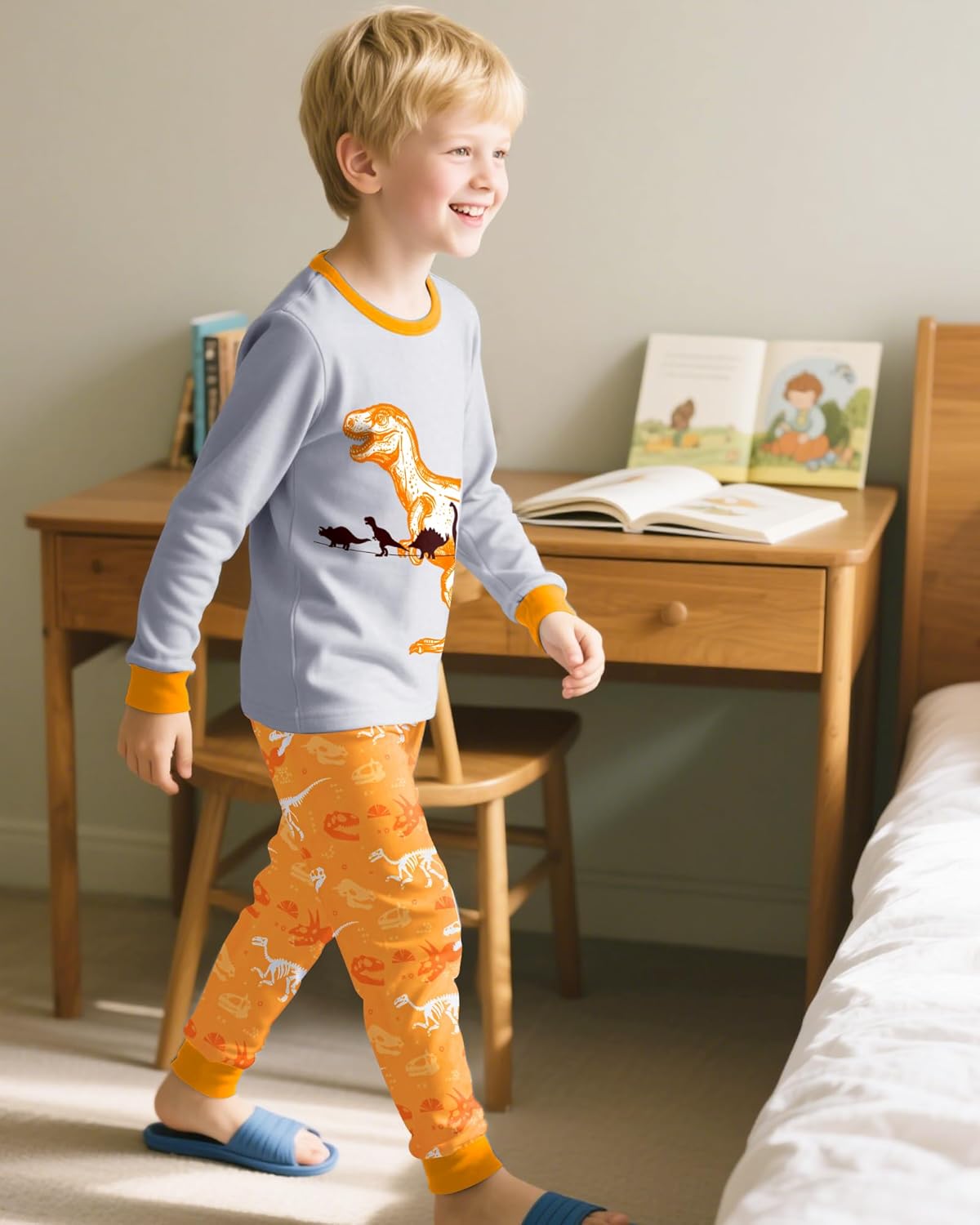 Fiodrimy Boys Pajamas 2 Pieces Pajama Set for Boy Long PJs Sleepwear Soft & Cute for Kids Jmmies Clothes 3-8 Years - Image 3