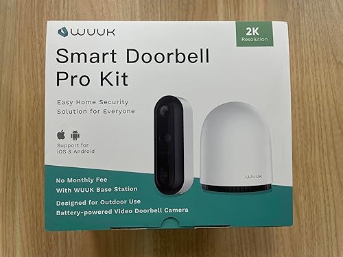 Miniatura 8 de WUUK Timbre de puerta 2K, timbre de video inalámbricocon cable, base de inicio incluida, sin tarifas mensuales, WiFi de 2.45 GHz, almacenamiento de