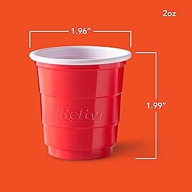 Hefty Disposable Mini Plastic Cups, Red, 2 Ounce, 30 Count (Pack of 10), 300 Total