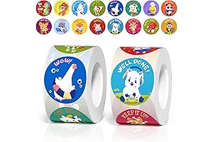 1000 PCS Motivational Animal Reward Stickers for Girls' Potty Training