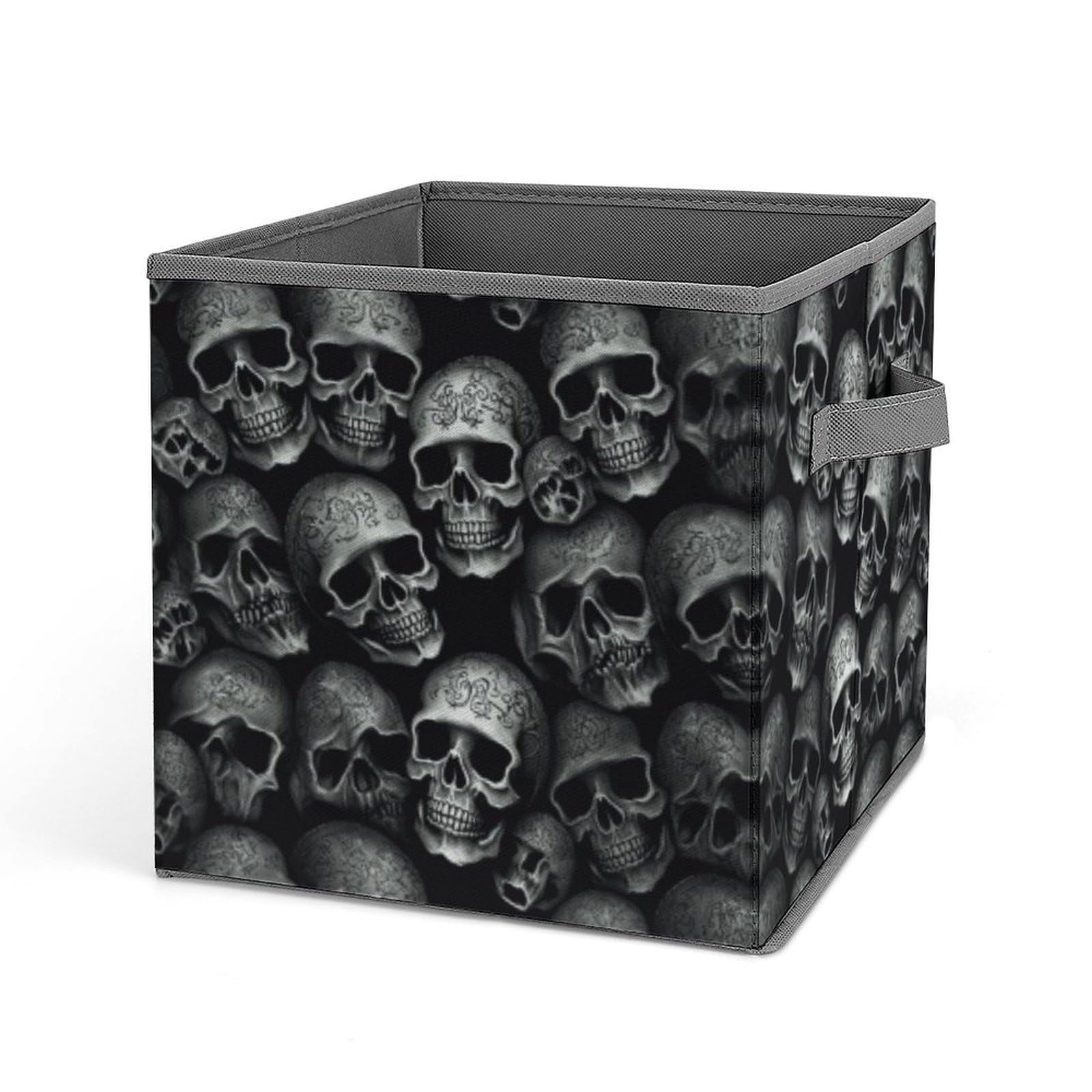 Cubes de rangement pliables motif tête de mort noire de haute qualité