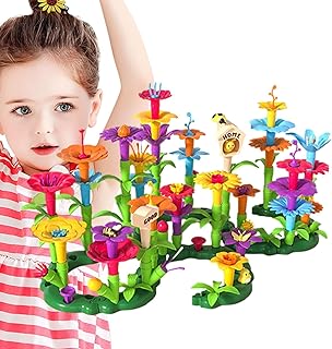 Flower Stacking Toys,Garden Flower Block Toys Building Stacking Game | Reusable Flower Building Stacking Game, Stacking Game for Kids Children 3 Years Old Kagrote