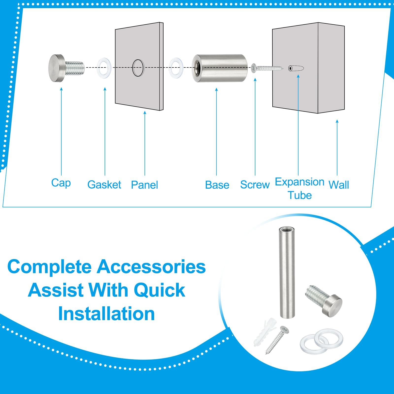 PATIKIL 1/2" x 3.1" Standoff Screws - Image 3