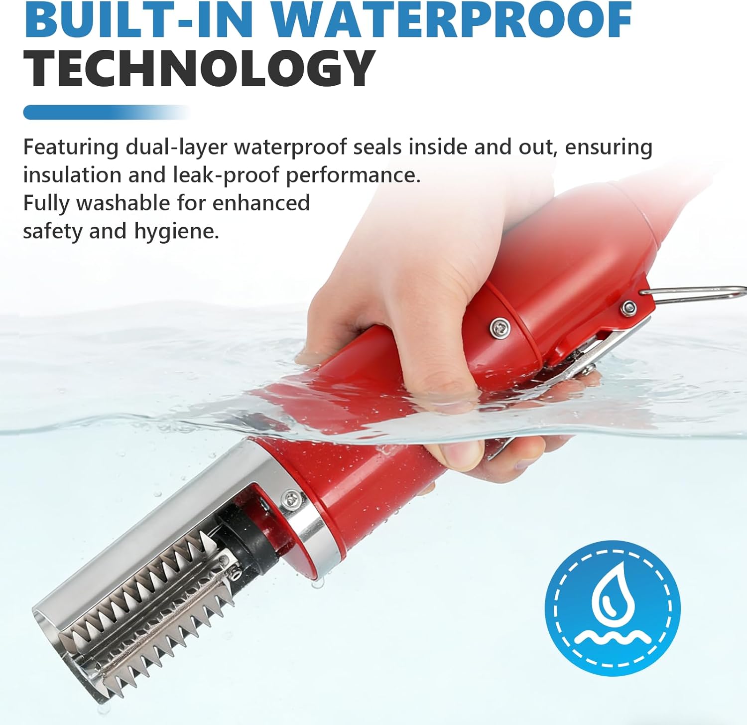 MXBAOHENG Corded Electric Fish Scaler Remover 120W, Automatic Fish Scale Scraper Waterproof Fish Scaler Cleaner Tool with Extra Blade (Red)
