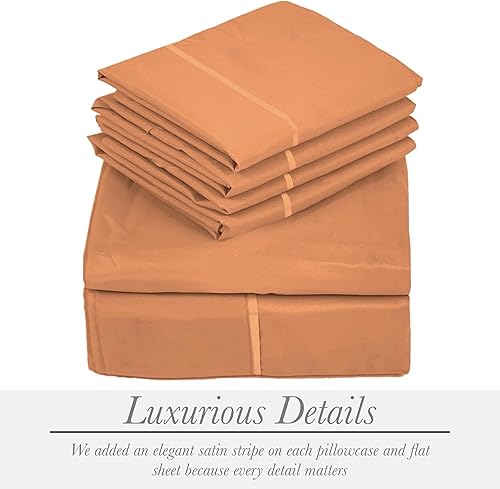 Miniatura 5 de Sacred Thread Juego de sábanas de rayón de 6 piezas de bambú, juego de ropa de cama y fundas de almohada con bolsillos profundos, ropa de cama