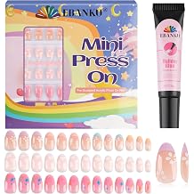 78 Pieces Press on Nails for Kids, EBANKU 3 Pack Kid Fake Pink Star Flower Short Artificial False Nail Kits for Kids Girls 6-12 Years with Nail Glue