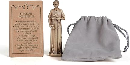 BC Catholic St. Joseph Statue for Selling Homes, Patron Saint Figure, Home Seller Kit with Instruction Card, with Burial Bag, 3.5inches H, Handpainted by Buildclassic