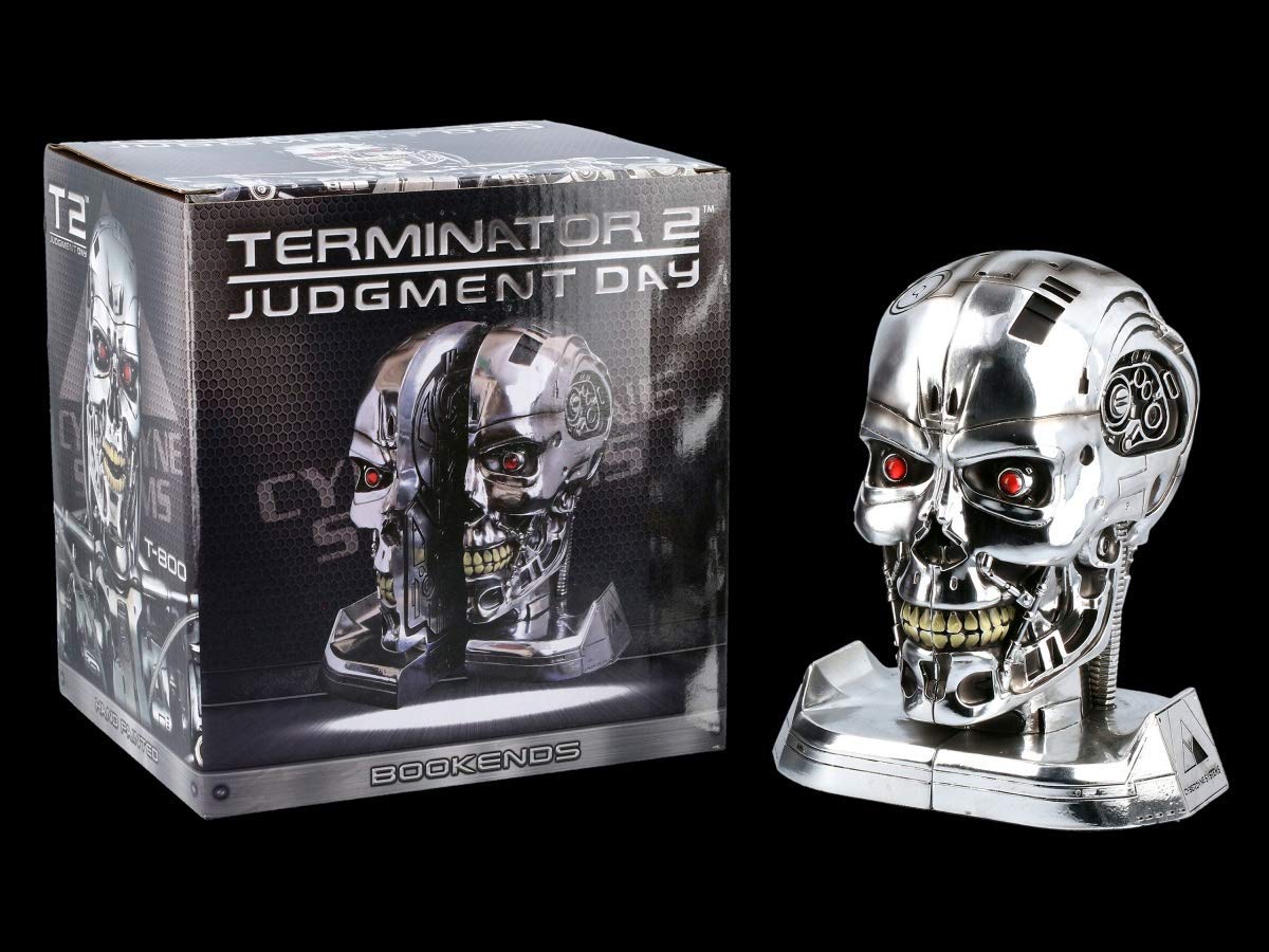 Fantasy Buchstützen - T-800 Terminator 2 | Deko-Artikel, Deko-Figur, inkl. Geschenkverpackung, H 18 cm