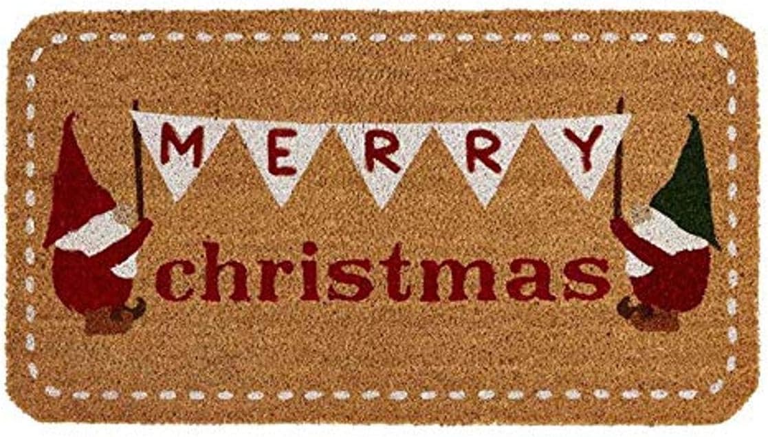 Mud Pie Merry Gnome Doormat, Brown, 16 1/2"" x 30"""