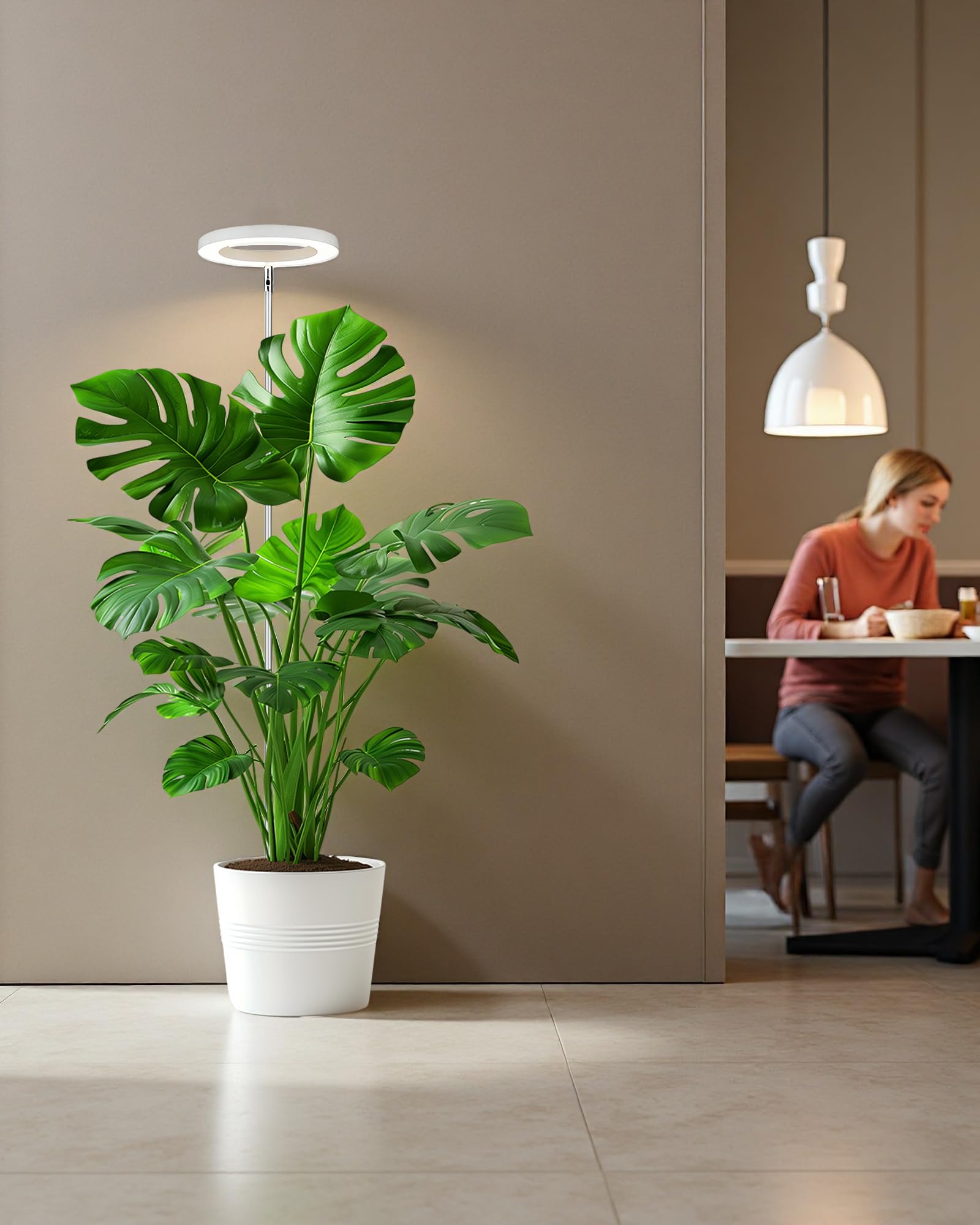Yadoker Lampe de croissance LED à spectre complet pour plantes d'intérieur, hauteur réglable, minuterie automatique, tension basse 5 V, idée pour les grandes plantes