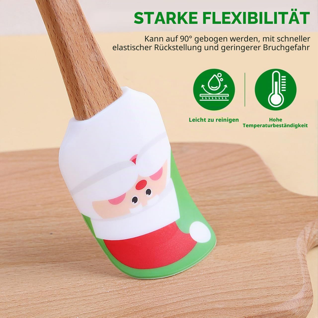Operitacx 8 StüCk Silicone Teigschaber Weihnachten, Teigspachtel Silikon Spatel Klein HitzebestäNdige FüR Butter, KäSe, Sahne