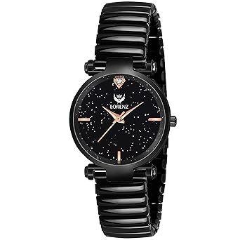 Lorenz Luxury Finish Black Dial & Elastic Band Analogue Watch for Women & Girls