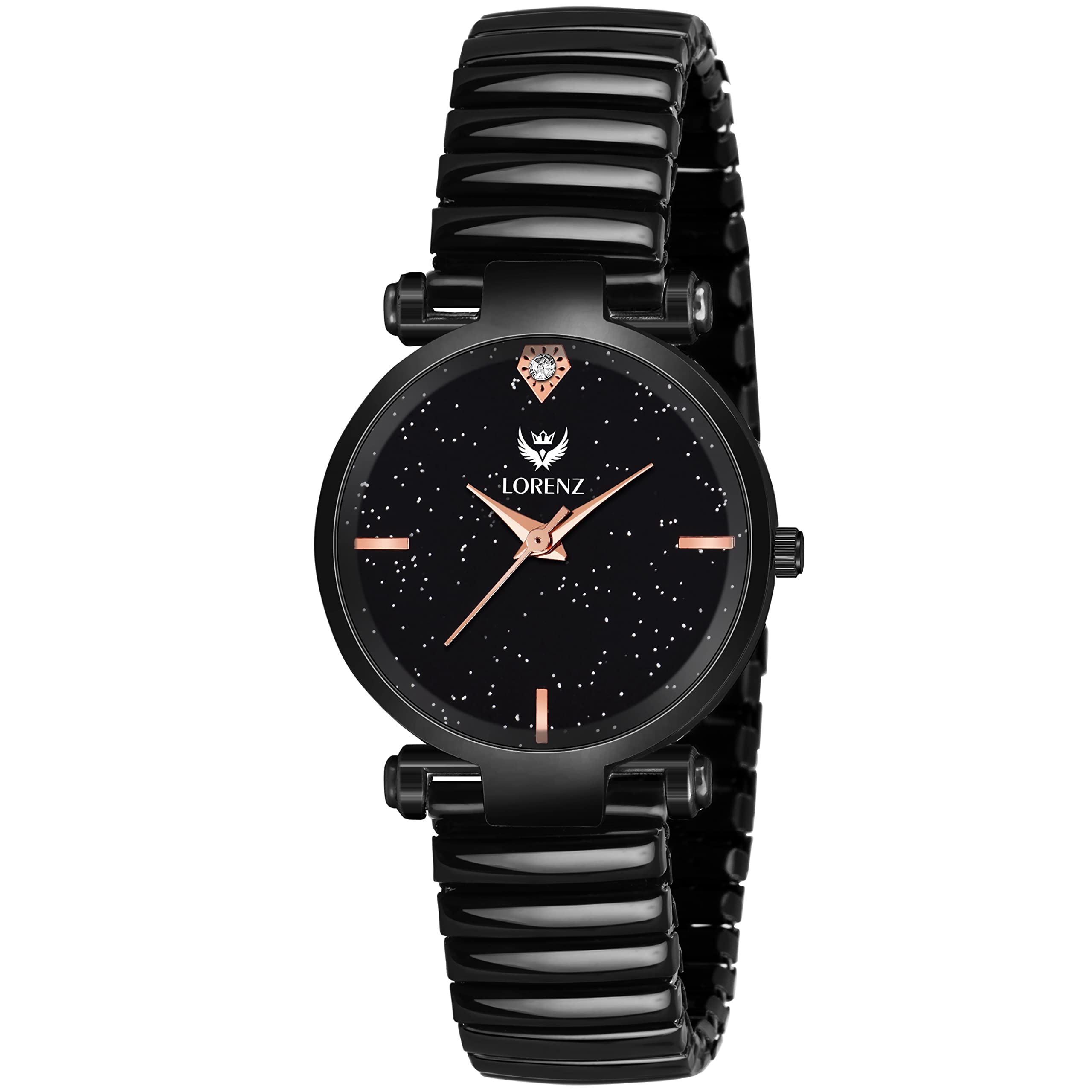 LORENZ Luxury Finish Black Dial & Elastic Band Analogue Watch for Women & Girls | AS-110A (B09RT6N4LV) Amazon Price History, Amazon Price Tracker