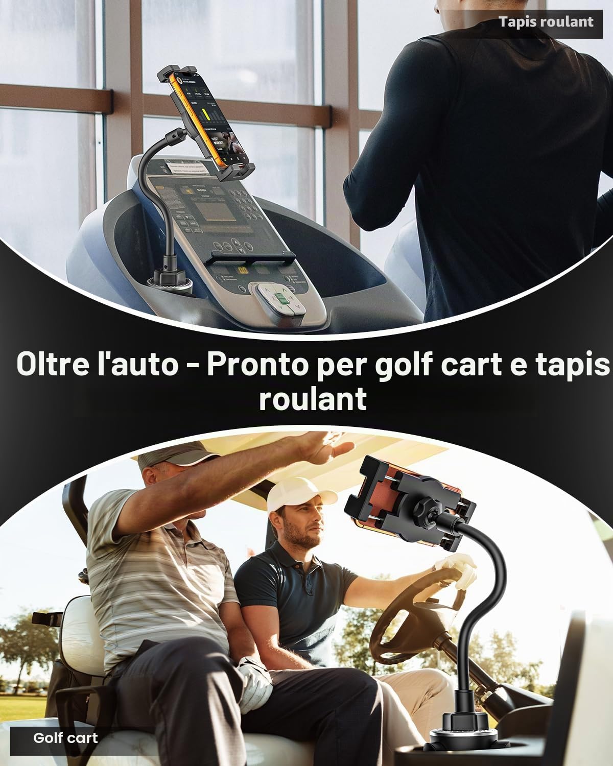 Collo Oca Supporto Tablet Auto Portabicchieri, woleyi Universale Porta Tablet Tazza da camion, Tapis Roulant, Bici Spinning, per iPad Pro 12.9 Air Mini, Galaxy Tabs, iPhone 4-13" Cellulare e Tablet