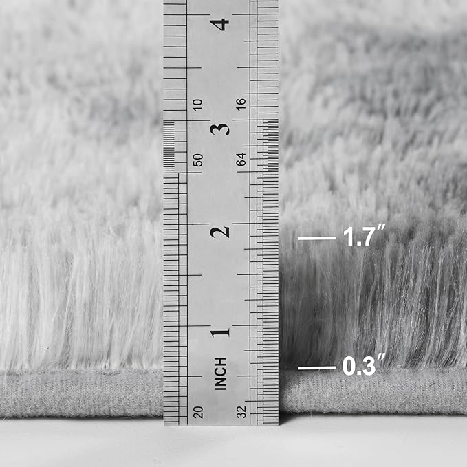Alfombra Shaggy Deerhoo 6x9 pies Gris Claro Tie-Dye para Sala miniatura 2