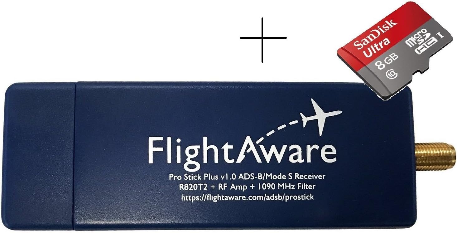 FlightAware Pro Stick Plus ADS-B USB Receiver with Built-in Filter + MicroSD