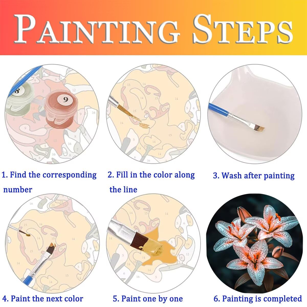 Dipingere con i Numeri Fiore, Paint by Numbers Adulti Pianta, Fai da te Creativi Adulti Quadri da Dipingere Numerati Kit per Decorazione Della Parete di Casa, Regalo 100x135 cm Senza Cornice 3J-0