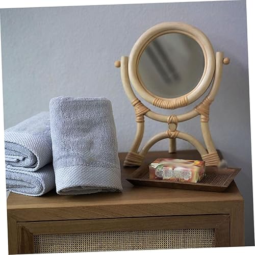 Miniatura 6 de GANAZONO Rattan Makeup Mirror 3-Legged Round Decorative Mirror Adjustable Rotation for Girls Bedroom for Makeup and Decor