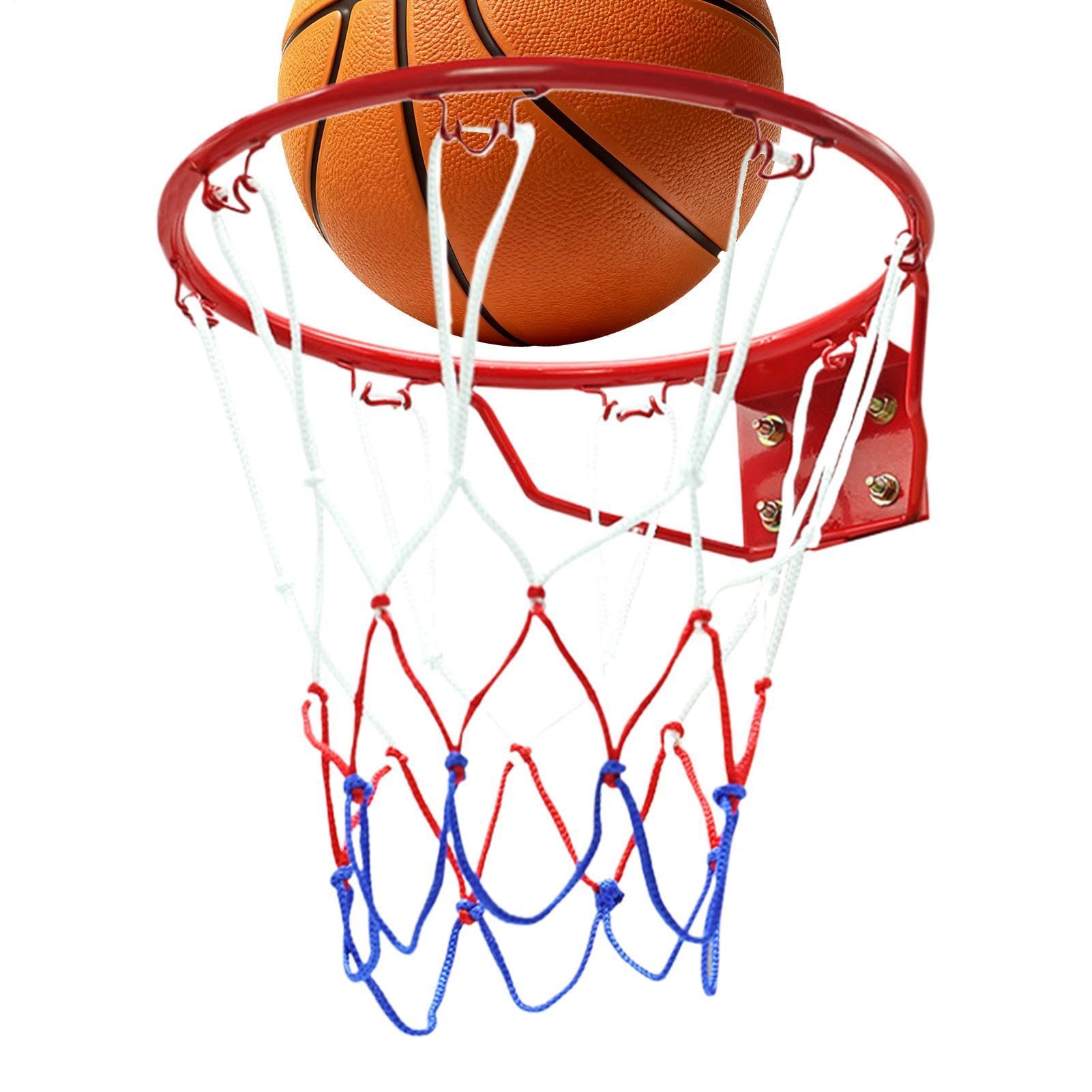 Wall Mounted Basketball Goal Hoop, 32x32cm, Riveway Basketball Rim, Rim - Sports Ball Hangable Goal With Net, For Indoor Outdoor Driveway Park Gym Backyard Court Playground