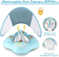 WYRIAZA Úszógumi Napellenzővel SPF 50+ 8-16kg Babáknak Biztonsági Úszógyűrű - L (6-36 Monate) 5