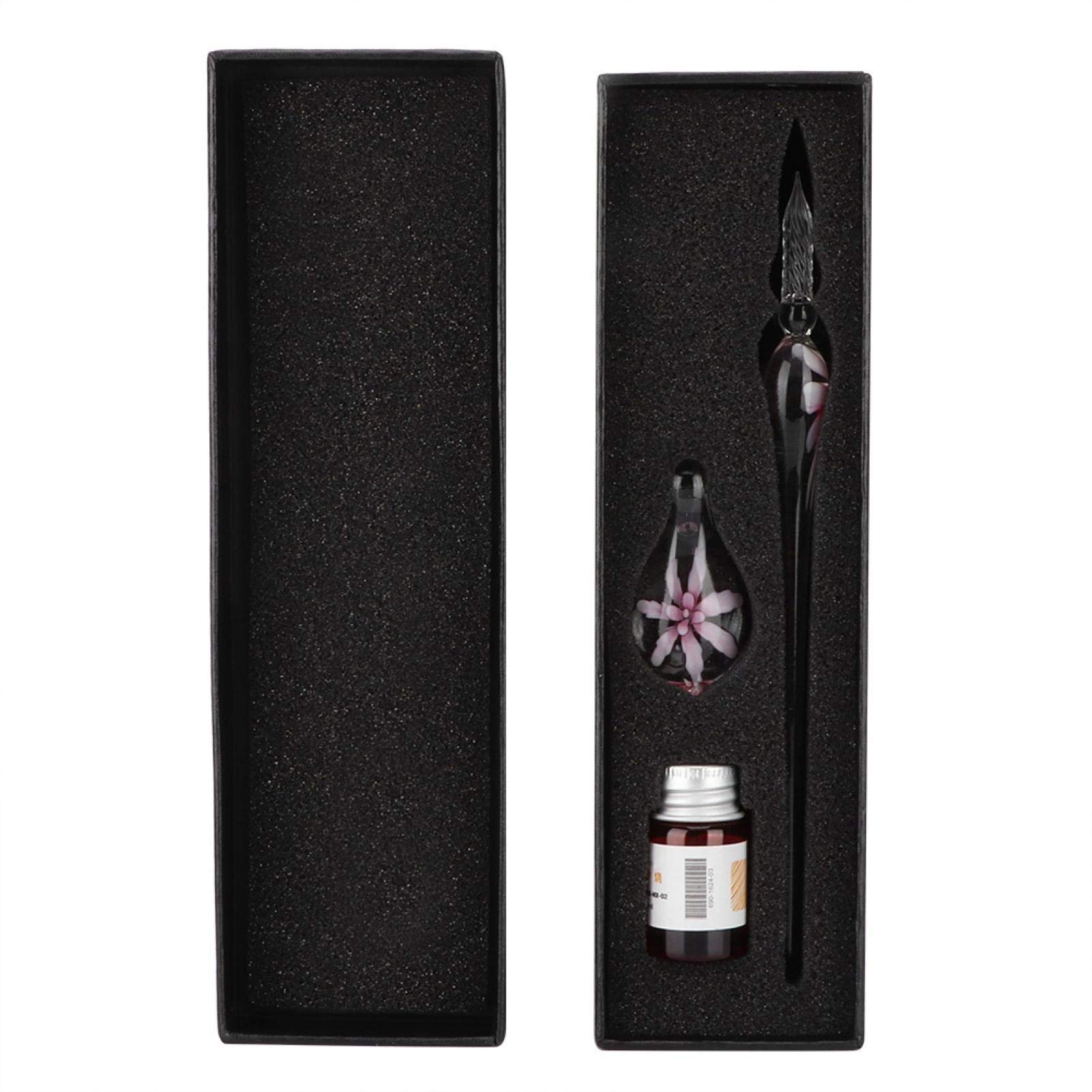 Glass Dip Pen With Ink - Elegant Flower Design, For Calligraphy, Signatures & Writing - View #8