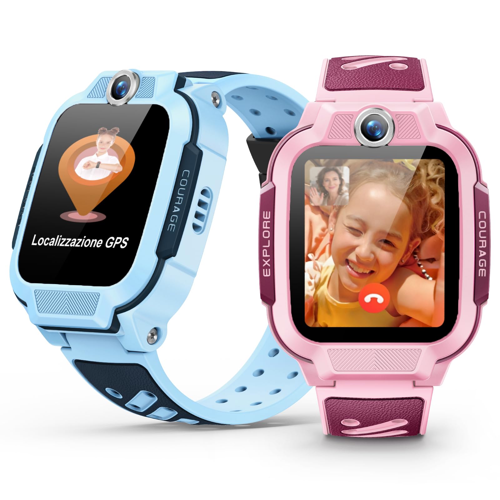 imoo Z3 Kids Smart Watch con localizzatore GPS, orologio telefono 4G per ragazzi e ragazze con chiamata vocale e video, SOS, fotocamera, modalità scuola, impermeabile IP68, SIM/WiFi, rosa