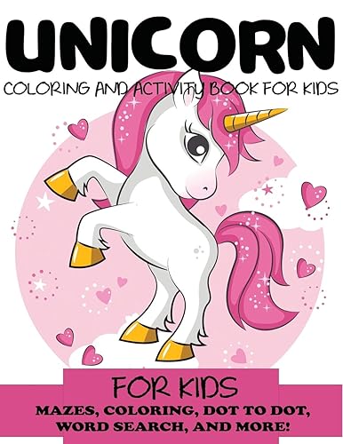 Unicorn Coloring and Activity Book for Kids: Mazes, Coloring, Dot to Dot, Word Search, and More!, Kids 4-8, 8-12 (Kids Activity Books)