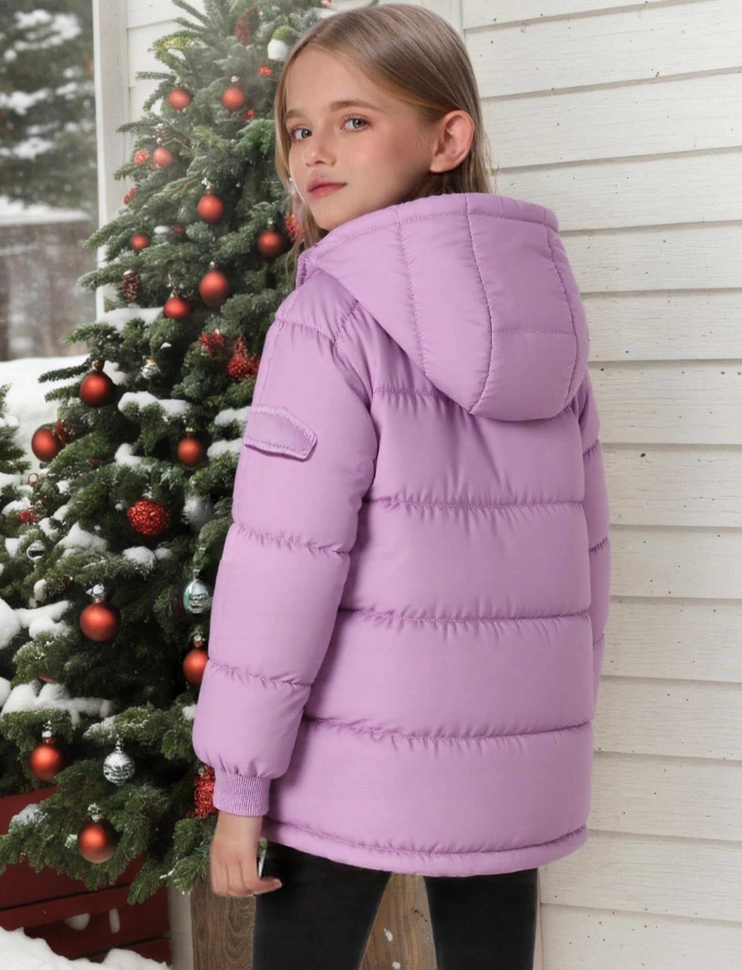 Maeau Giacca invernale trapuntata per bambini e bambine, leggera, media lunghezza, in cotone di piuma, imbottita, calda, morbida e confortevole, 3-10 anni/100-150 cm