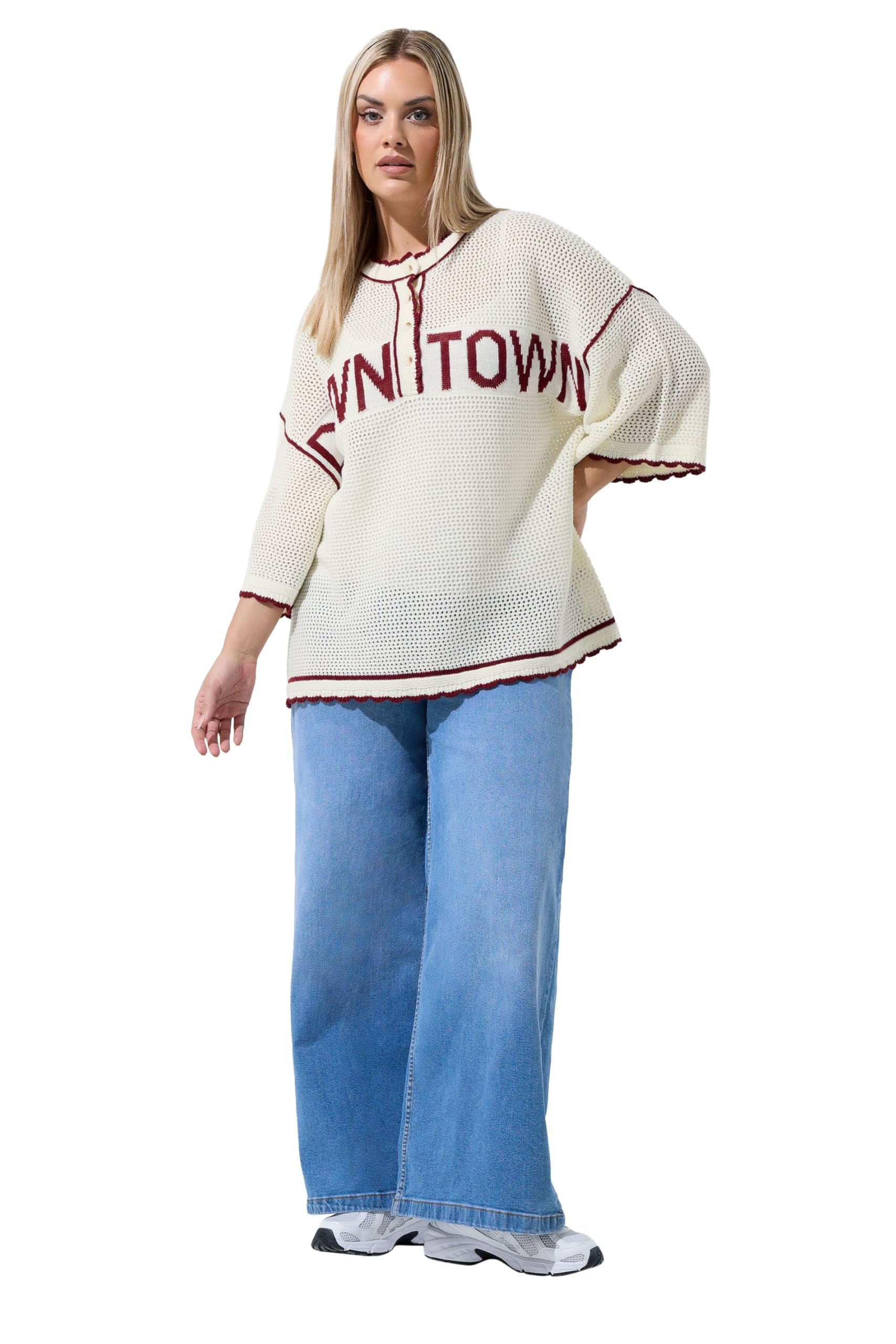 Yours - Women's Knitted Top - Cream - Size 18-20