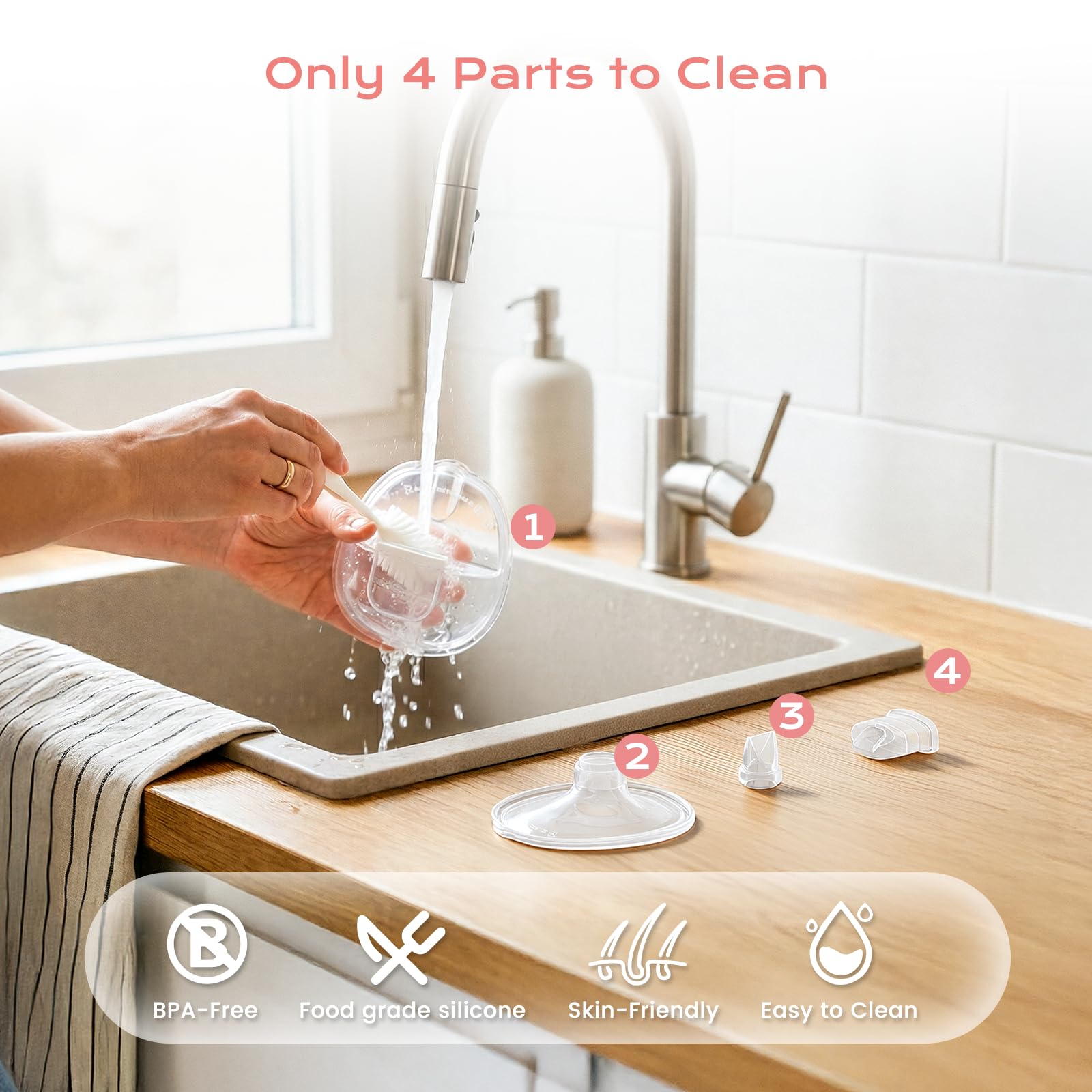 Hranio Tire-lait Électrique Portable Mains Libres Avec 4 Modes Et 9 Niveaux, Faible Bruit, Design Discret Pour Pompage En Déplacement, Accessoires De Rechange Inclus (lot 2