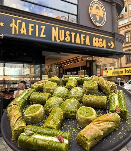 Miniatura 48 de Hafiz Mustafa 1864 Istanbul Baklava - Caja de pastelería - Bocadillos de postre de Baklava horneados hechos de hojas de masa filo fresca, pistacho