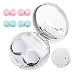 Cute Contact Lens Case Portable Travel Box with Mirror Tweezers Remover Tool Solution Bottle for Office and Outdoor