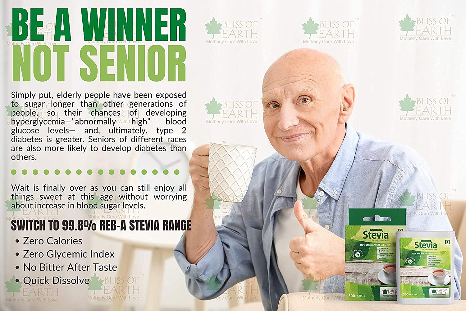 Bliss of Earth Stevia 500 Tablets Sugar free Pellets Zero Calorie Sweetener Diabetic and Keto Friendly Zero Calorie Keto Sweetener, Organic Quick Dissolve 99.8% REB-A Purity — Amazon image 5