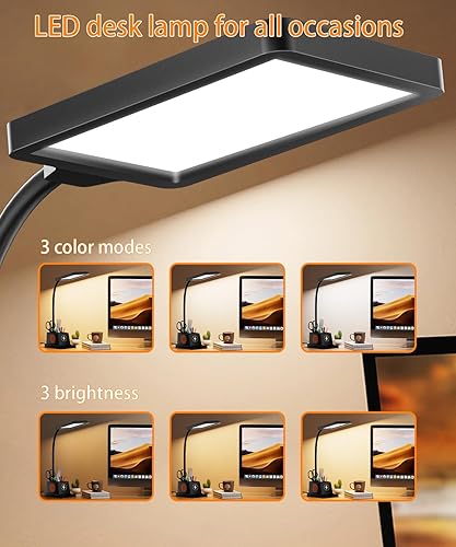 Miniatura 2 de Lámpara de escritorio con cargador inalámbrico, lámparas LED de escritorio COZOO para oficina en casa, luz LED con soporte para bolígrafo para