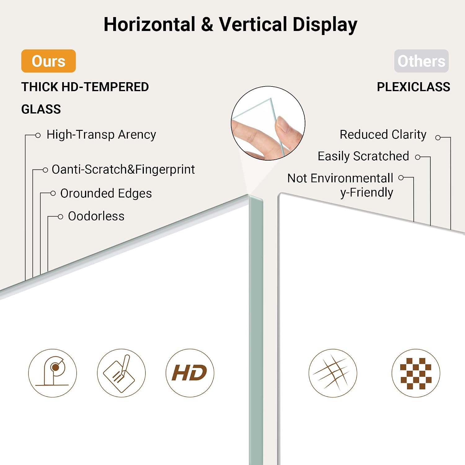 Heimlove 12x18 Picture Frame,Premium Natural Solid Wooden Frames Mat for 8.5x11 Picture & Tempered Glass-18x12 frame Art Photo and Prints,Vertical or Horizontal Wall Hanging-1 Pack,Natural Oak