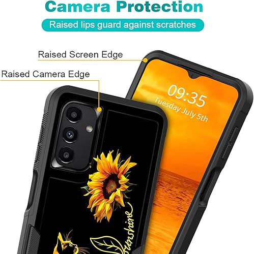 Miniatura 3 de Funda para Galaxy A13 5G, doble capa híbrida resistente resistente a prueba de golpes de policarbonato duro + funda protectora de silicona suave