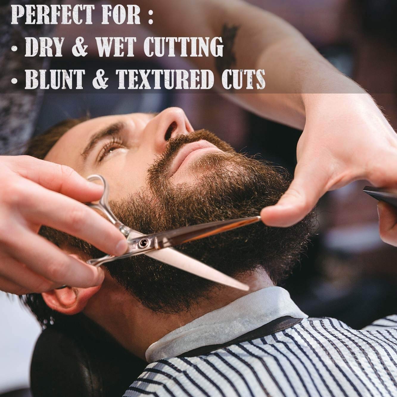 Professional Hair Scissors - Home Hair Cutting Scissors, Razor Edge Hair Cutting Shears with Extremely Sharp Blades - Stainless Steel Barber Haircut Scissors for Man & Woman - Silver - 6.5inch : Beauty & Personal Care