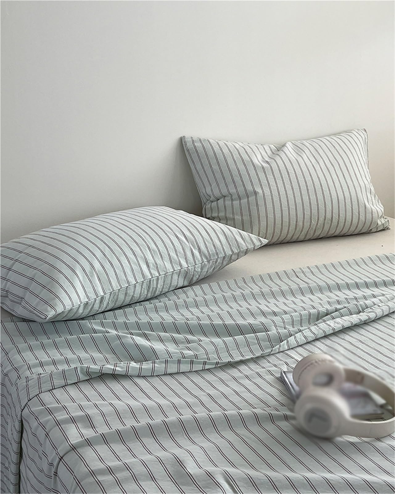 Bettlaken Betttuch Haustuch Laken 100% Gewaschener Baumwolle ohne Gummizug, superweiche Flachbettlaken viele Farben und Größen(Blue,245x270cm)
