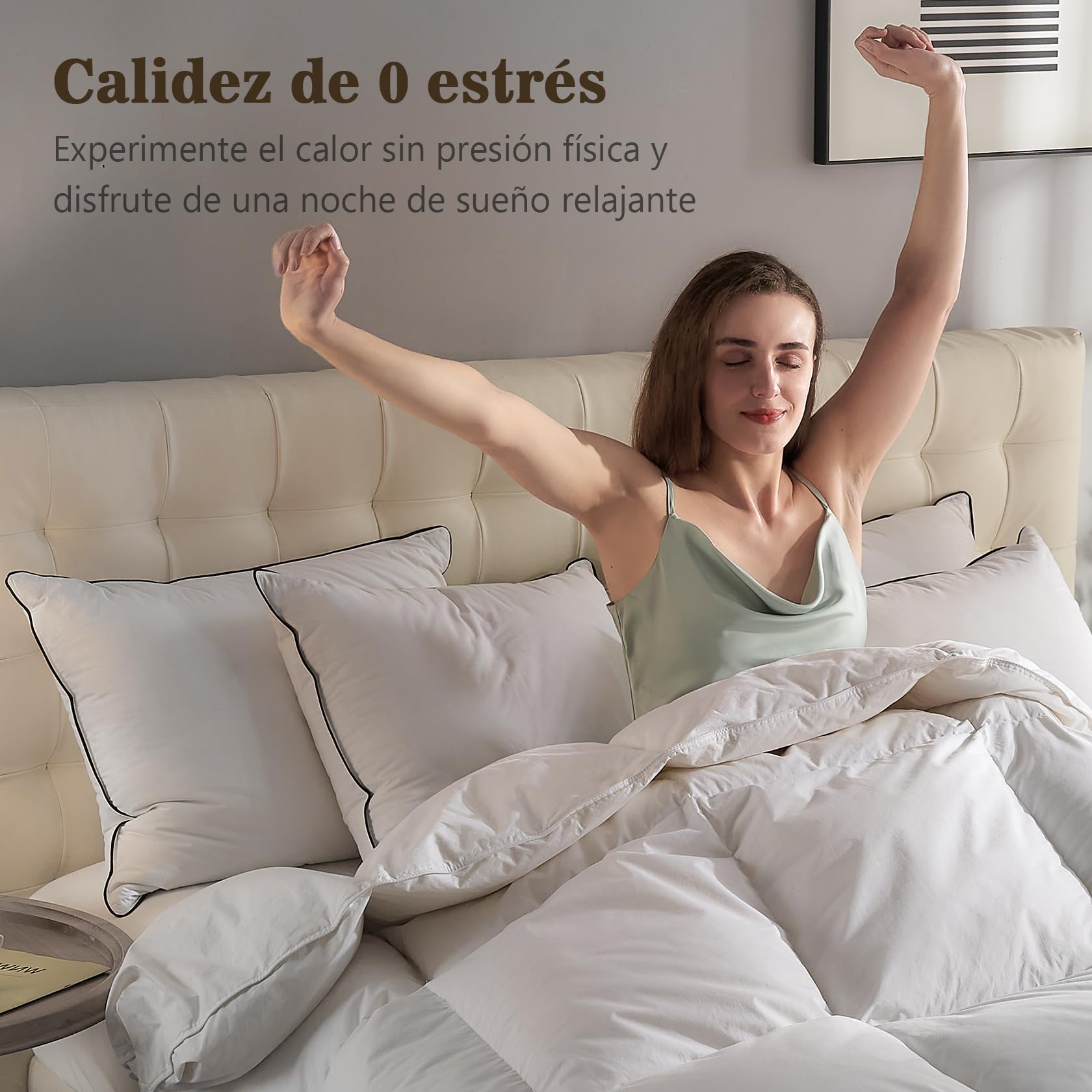 BPC Edredón de Plumas y Plumón Oca 135x200 cm para Cama 90, Edredon Nordico Blanco 4 Estaciones 100% Algodón Orgánico, Edredones Natural de Hotel, Fluffy Medium Down Duvet, Down Blanket