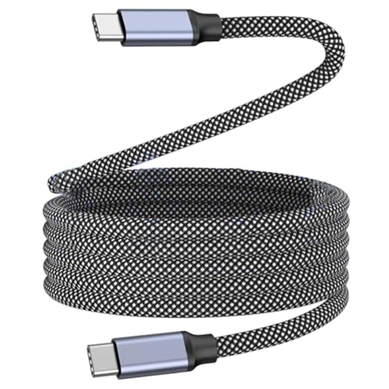 Sounce Type-C to Type-C 65W Ultra-Fast Charging & Sync Cable 3.1A Data Transfer Durable Nylon Braided USB C to USB-C Cord for Smartphones, Tablets, MacBooks & Devices 1 Meter (Black)