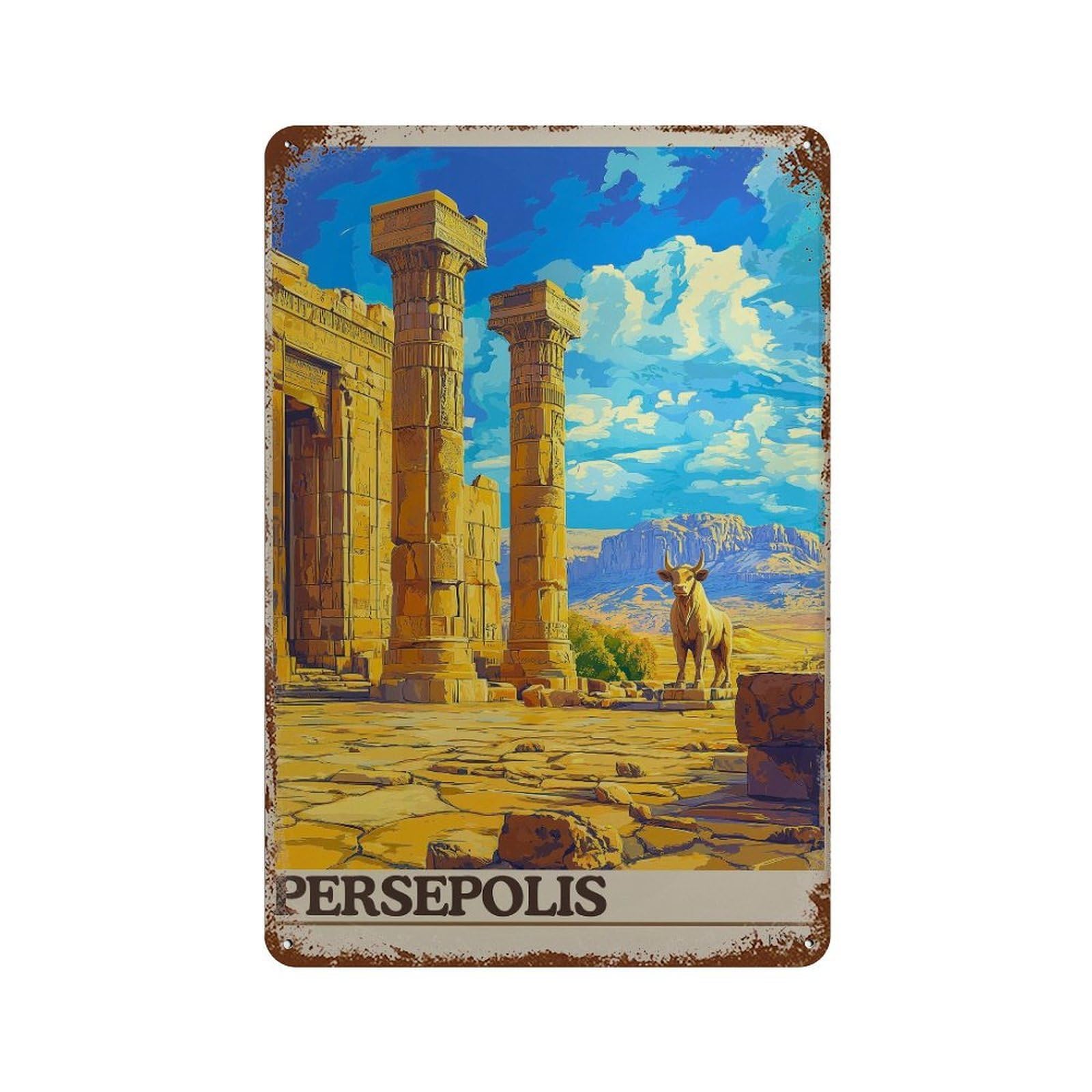 xiaoxiaoshen Persepolis Travel Iran Architecture Wall Decor Art Metal Tin Poster Modern Home Decor Art Home Bar Shop Decorations Vintage Sign 30x20cm