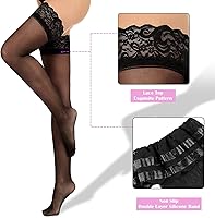 Vista 4 de Lidogirl Medias altas hasta el muslo con encaje