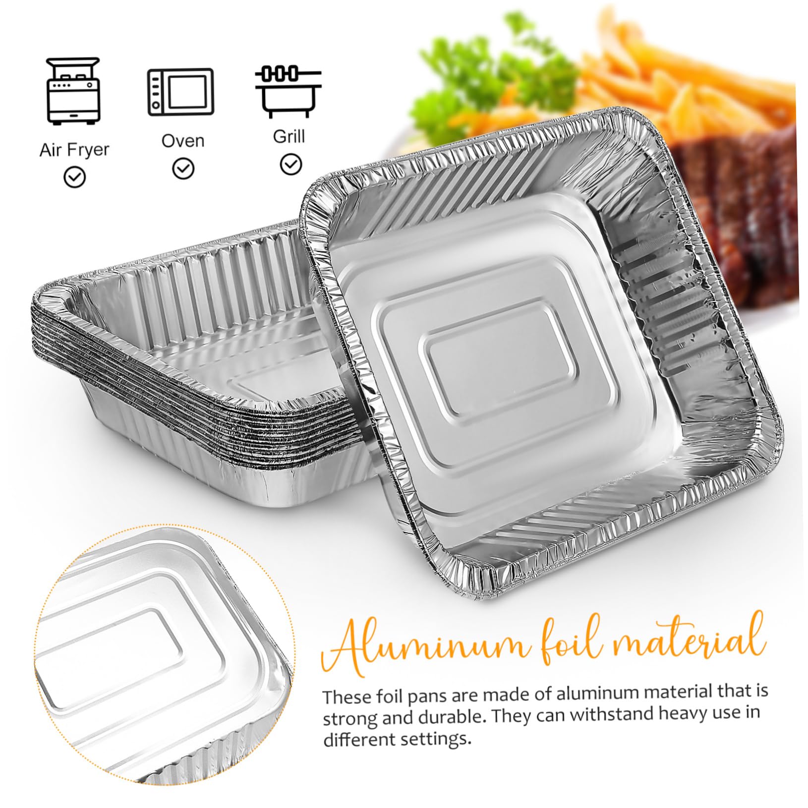 ULTECHNOVO 10pezzi Teglie in Alluminio Profonde Per Teglie in Alluminio Per Arrosti Scaldavivande Vapore Per