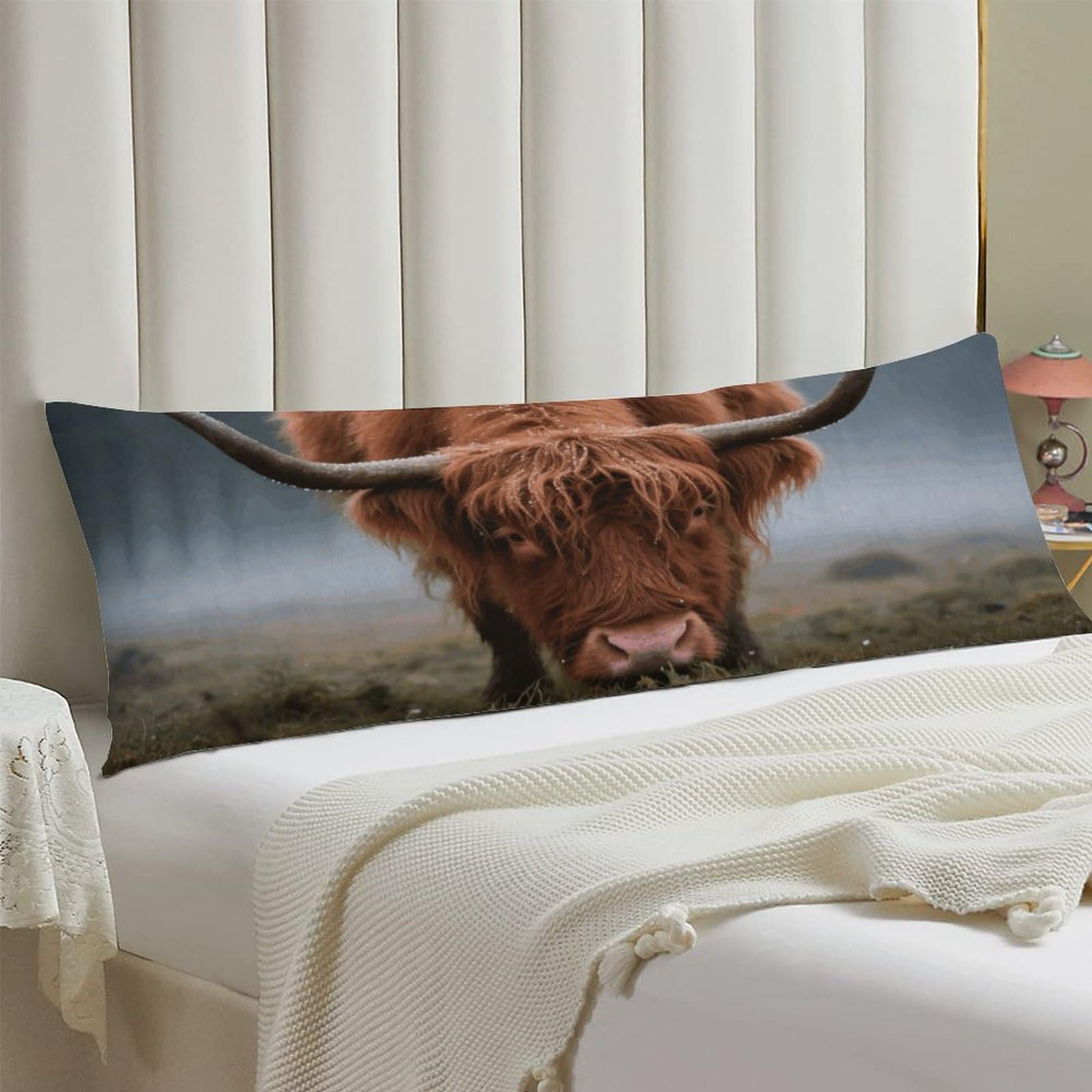 Body Pillow Cover 20x54 Long Pillow Case with Invisible Zipper Breathable Microfiber Highland Cow Pillowcase Soft Cozy Protector for Bedroom Couch Sofa Bed Home Decor All Seasons