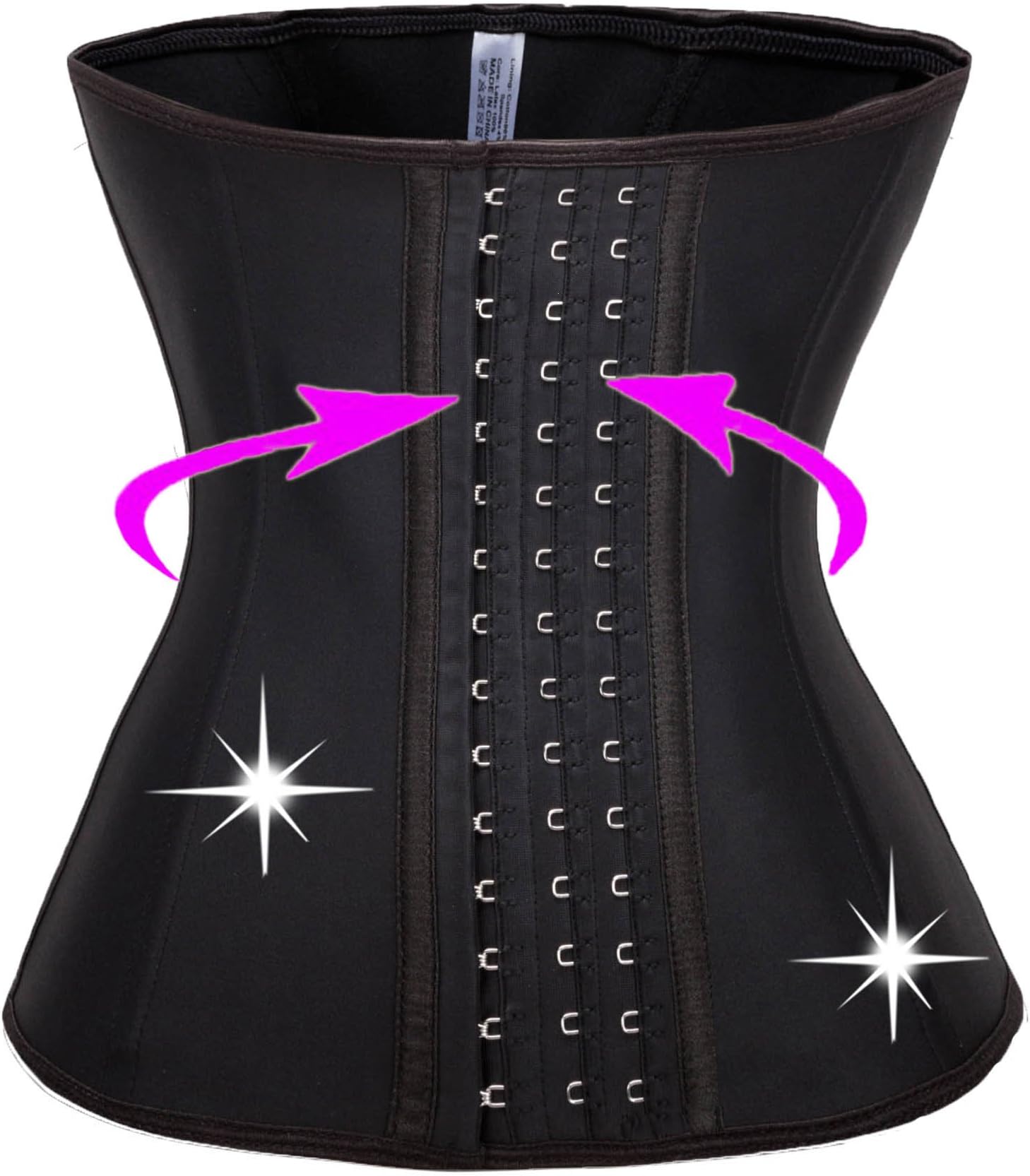 KissFit 100% Durable Latex Waist Trainer Cincher Shaper Black